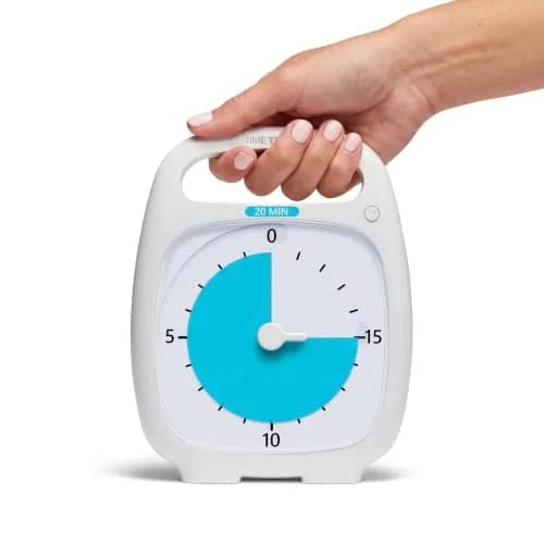 TIME TIMER Plus 20 Minute Desk Visual Timer | Silent Countdown for Classroom & Office (White) thumbnail 1