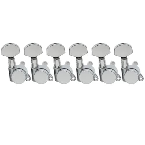 Musiclily Pro 6 Inline Locking Tuning Pegs Machines Heads Set for Fender Stratocaster Telecaster Electric Guitar, Chrome (6-Pack) thumbnail 1