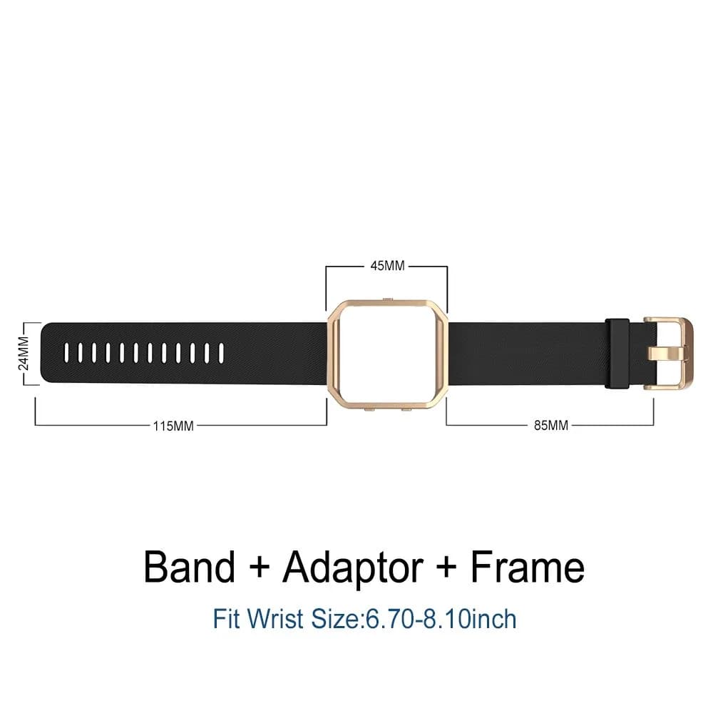 Simpeak Sport Band Compatible with Fitbit Blaze Watch Large (24mm) | Black Band with Rose Gold Frame - view 6
