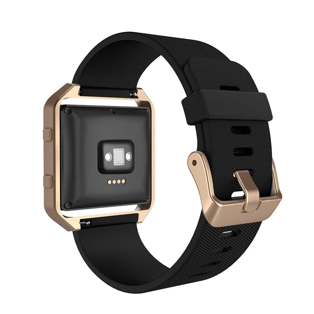 Simpeak Sport Band Compatible with Fitbit Blaze Watch Large (24mm) | Black Band with Rose Gold Frame - view 3