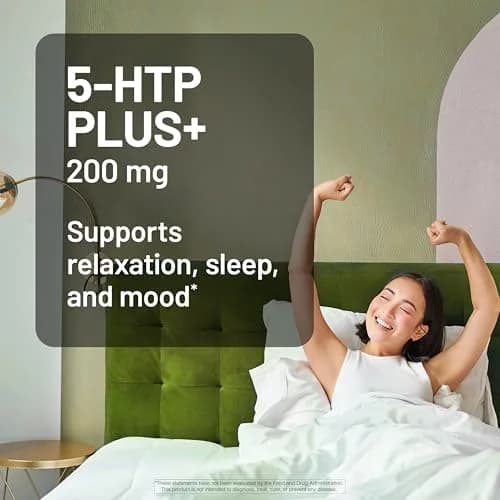 NatureWise 5-HTP 200mg Supplement, Mood & Sleep Support, 60 Vegan Capsules | Vegan, Plant-Based, USA Sourced thumbnail 2