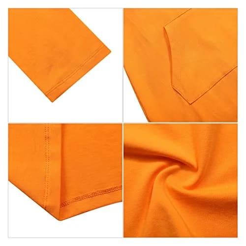 MISSKY Women 3 4 Sleeve Pocket Slim Sweatshirt Pullover Hoodies Dress (M,Orange) | Casual Slim Fit thumbnail 5