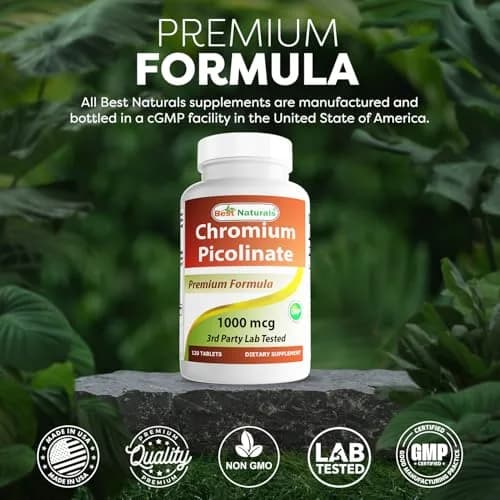 Best Naturals Chromium Picolinate 1000 mcg | 2 Pack of 120 Tablets for Metabolism Support in India thumbnail 5