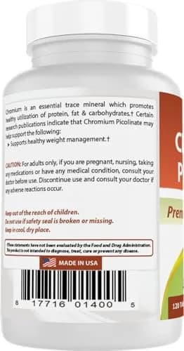 Best Naturals Chromium Picolinate 1000 mcg | 2 Pack of 120 Tablets for Metabolism Support in India thumbnail 7