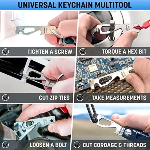 Keyport MOCA 10-in-1 Keychain Multitool - Flat EDC Key Tool - Silver | 2.7" (6.86 cm) Ruler & Wrench Set thumbnail 4