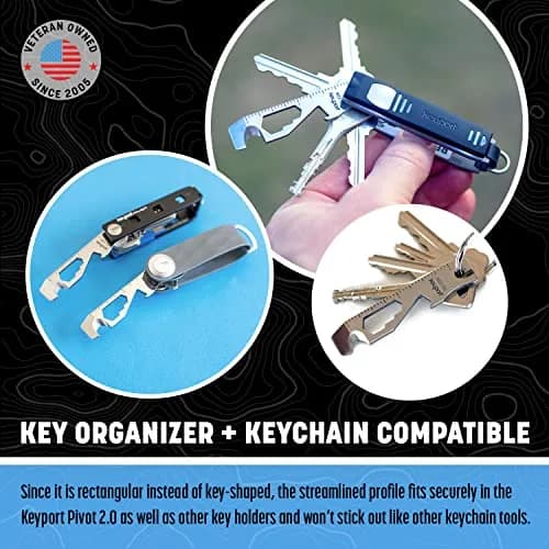 Keyport MOCA 10-in-1 Keychain Multitool - Flat EDC Key Tool - Silver | 2.7" (6.86 cm) Ruler & Wrench Set thumbnail 5