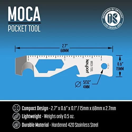 Keyport MOCA 10-in-1 Keychain Multitool - Flat EDC Key Tool - Silver | 2.7" (6.86 cm) Ruler & Wrench Set thumbnail 6