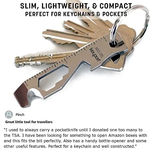 Keyport MOCA 10-in-1 Keychain Multitool - Flat EDC Key Tool - Silver | 2.7" (6.86 cm) Ruler & Wrench Set thumbnail 8