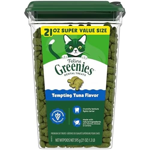 Greenies Feline Natural Dental Cat Treats Tempting Tuna Flavor 21 oz (595 g) | Vet-Recommended Oral Care thumbnail 1