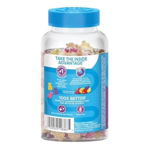 Digestive Advantage Probiotic Gummies 80 Count (2 Pack) for Digestive & Immune Support | Delicious Fruit Flavors thumbnail 8