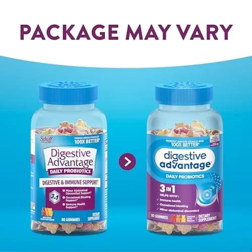 Digestive Advantage Probiotic Gummies 80 Count (2 Pack) for Digestive & Immune Support | Delicious Fruit Flavors thumbnail 2