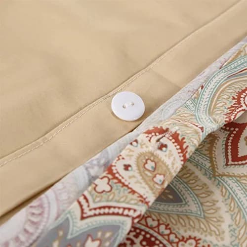 Brandream Duvet Quilt Cover Queen Size Gold Chic Paisley Regal Themed Lightweight Hypoallergenic Egyptian Cotton 800-Thread-Count Bedding Sets thumbnail 6
