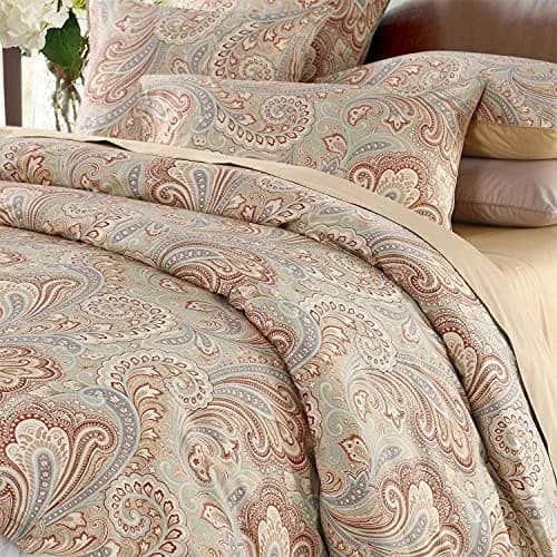 Brandream Duvet Quilt Cover Queen Size Gold Chic Paisley Regal Themed Lightweight Hypoallergenic Egyptian Cotton 800-Thread-Count Bedding Sets thumbnail 2