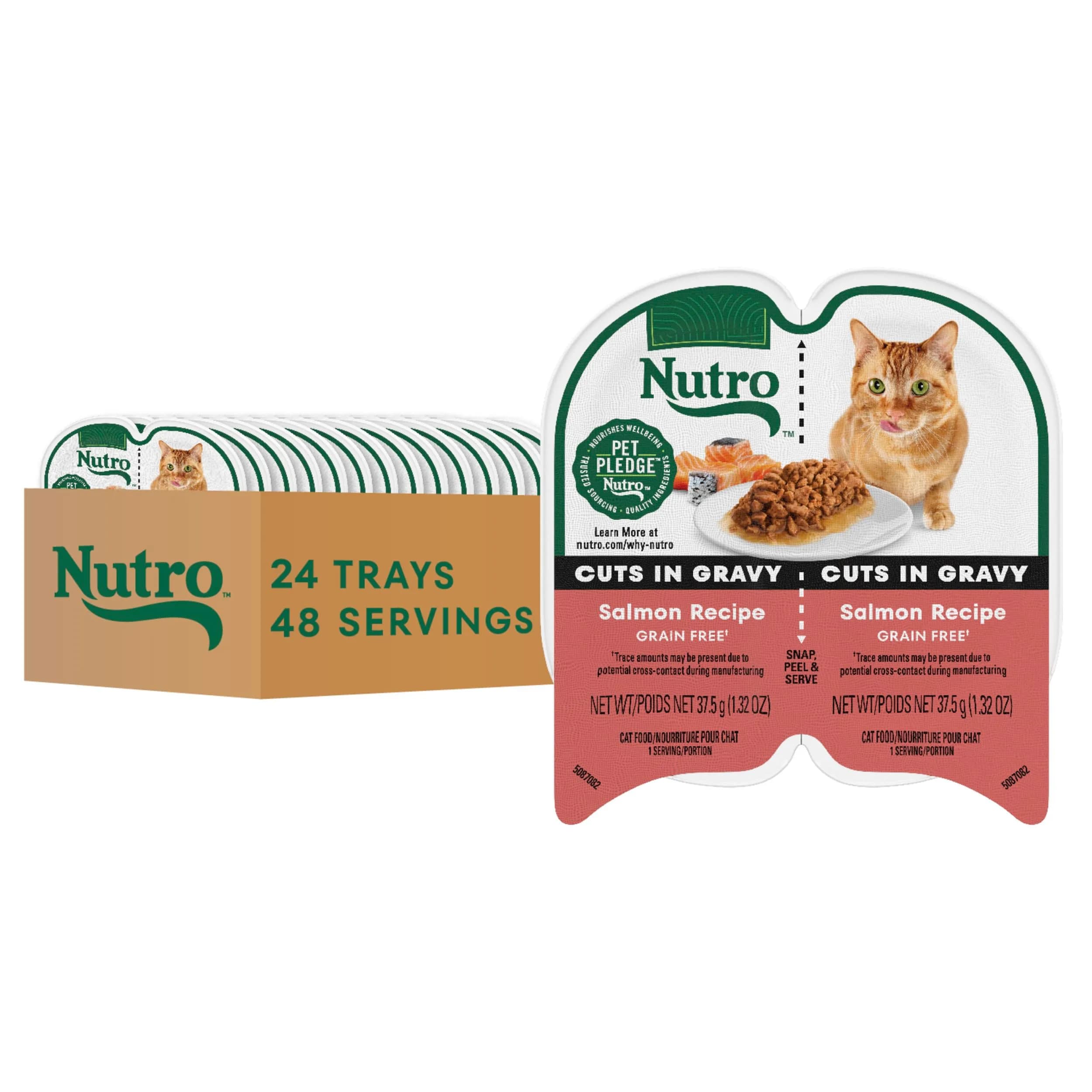 Nutro Perfect Portions Cuts Wet Cat Food, Salmon, 2.6 oz | Grain-Free, Hydrating & Complete Nutrition