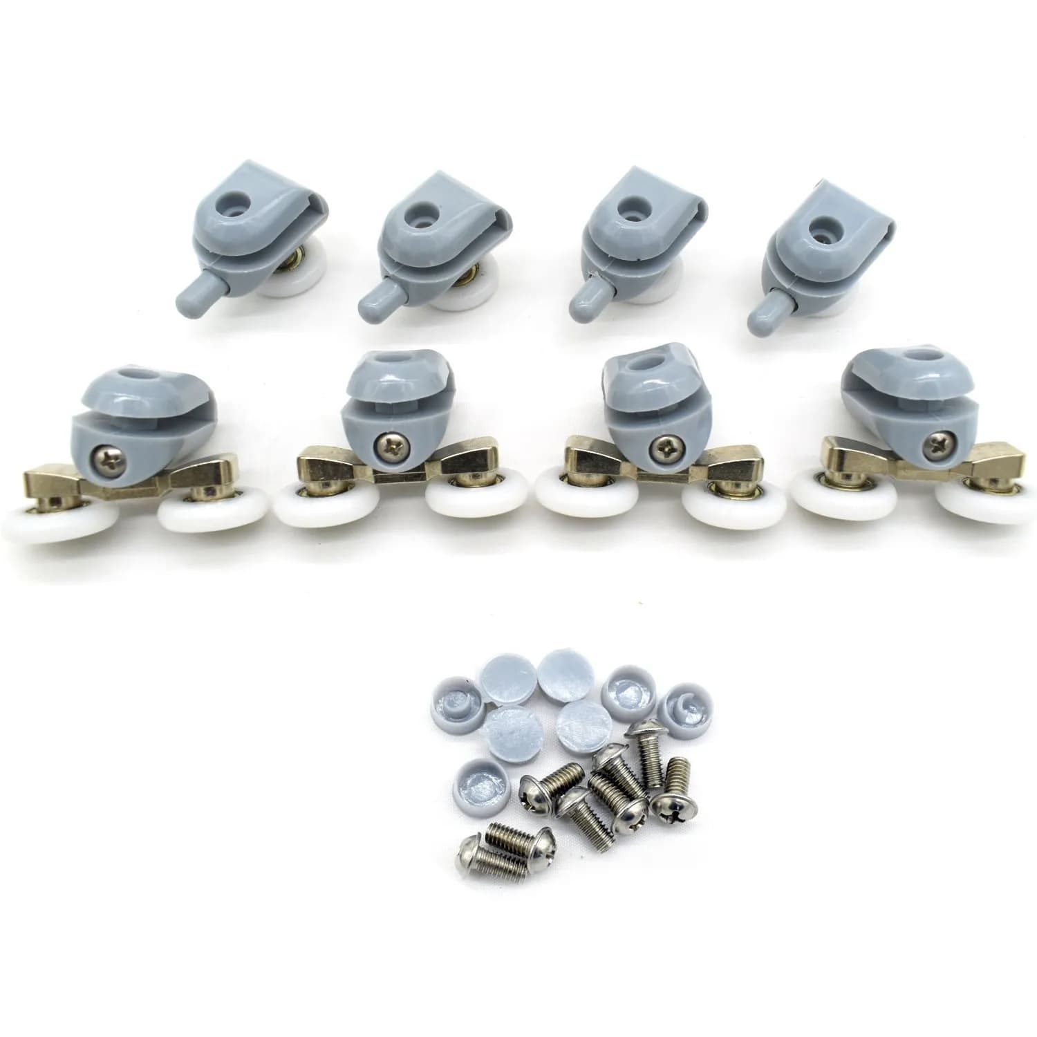 YUANQIAN Shower Door Rollers 22mm Diameter | Replacement Parts for Curved & Flat Showers — Gray
