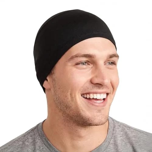 Tough Headwear Black Skull Cap Beanie - Helmet Liner for Men & Women - UPF 50+ Sun Protection - Fits 55.9-61.6 cm thumbnail 1