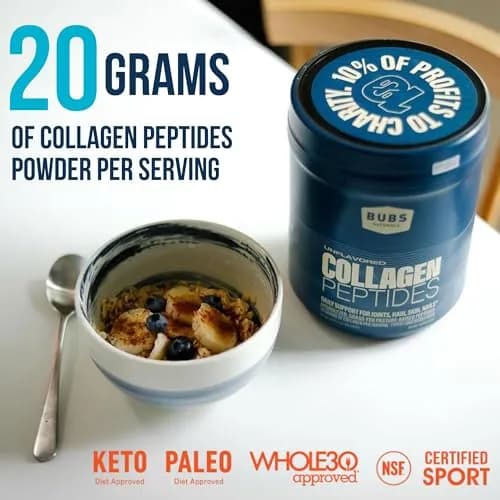 BUBS Naturals Collagen Peptides Powder, Unflavored 1.25 lb | Supports Hair, Skin & Joints thumbnail 3