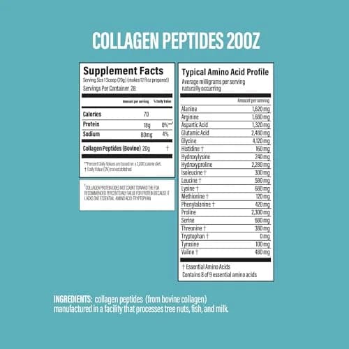 BUBS Naturals Collagen Peptides Powder, Unflavored 1.25 lb | Supports Hair, Skin & Joints thumbnail 4