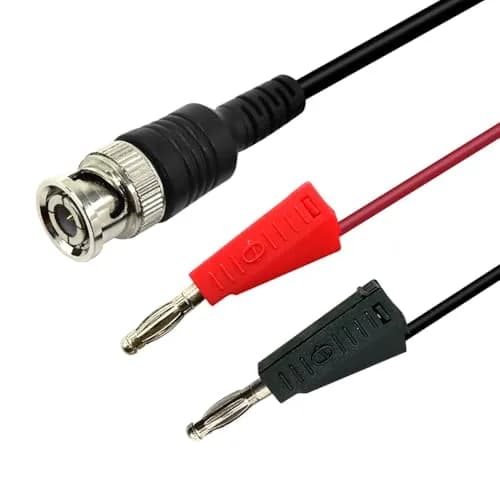 Amadget Coaxial Cable BNC Male to Dual Banana Plug Test Lead | 50Ω Impedance, 120cm Line thumbnail 2