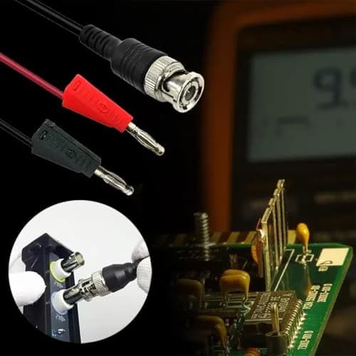 Amadget Coaxial Cable BNC Male to Dual Banana Plug Test Lead | 50Ω Impedance, 120cm Line thumbnail 3