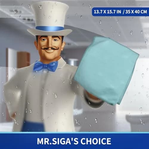 MR.SIGA Ultra Fine Microfiber Cloths for Glass, Pack of 12, 35 x 40cm | Scratch-Free, Lint-Free, Machine Washable thumbnail 2