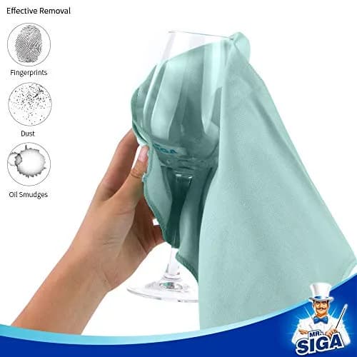 MR.SIGA Ultra Fine Microfiber Cloths for Glass, Pack of 12, 35 x 40cm | Scratch-Free, Lint-Free, Machine Washable thumbnail 3