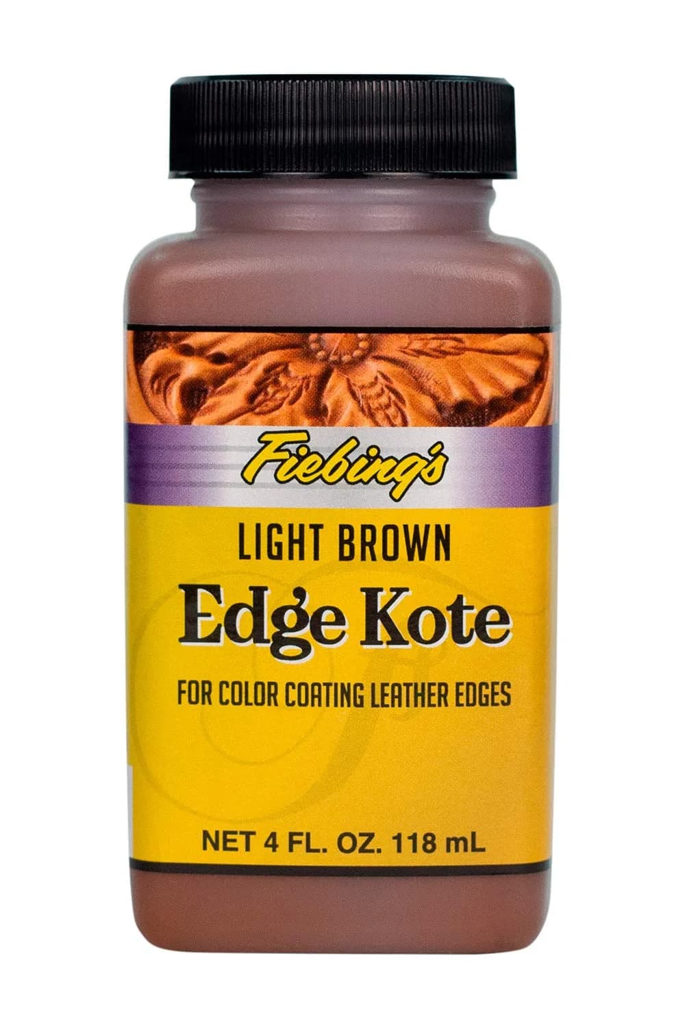 Fiebing's Edge Kote Leather Edge Paint 4 oz (118 ml) Light Brown | Professional Flexible Water-Resistant Finish — Light Brown