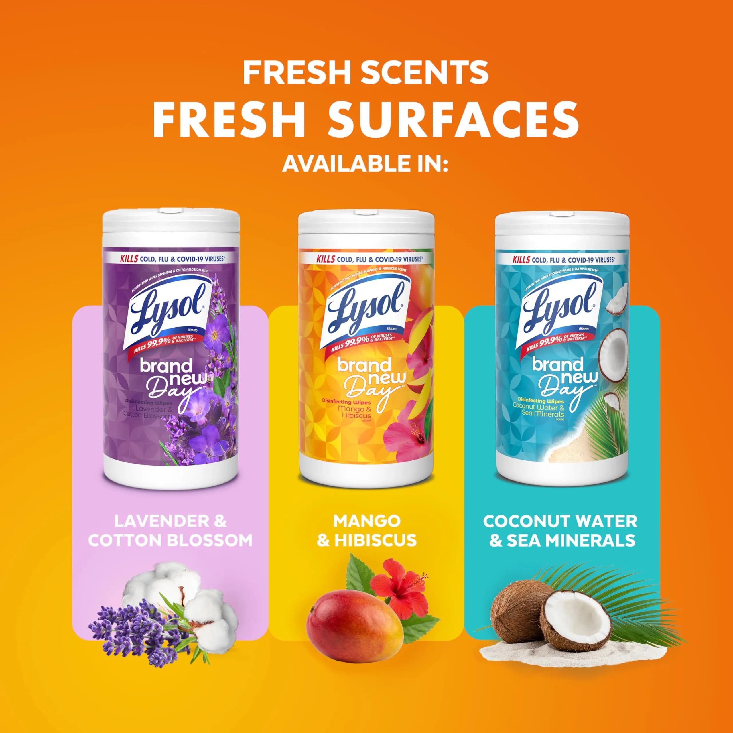 Lysol Disinfecting Wipes Multi-Surface Cleaner Mango 80 ct | Kills 99.9% of Viruses & Bacteria - view 6