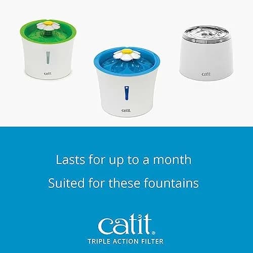 Catit Triple Action Replacement Water Fountain Filters 2 Pack | Odor & Debris Removal, Softens Hard Water, Fits Catit Senses 2.0 thumbnail 5