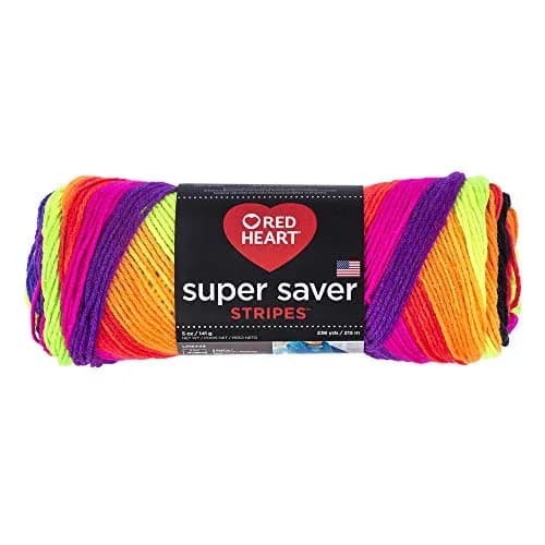 Red Heart Super Saver Yarn Bright Stripe Medium Weight 5oz (141g) | Self-Striping Acrylic for Crochet & Knitting thumbnail 1