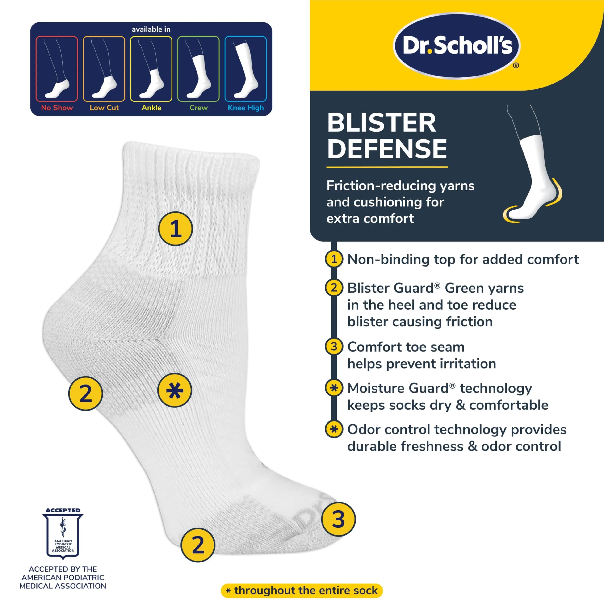 Dr. Scholl's Advanced Relief Women's Ankle Socks 2-Pack | APMA Accepted for Diabetic Foot Health - view 4