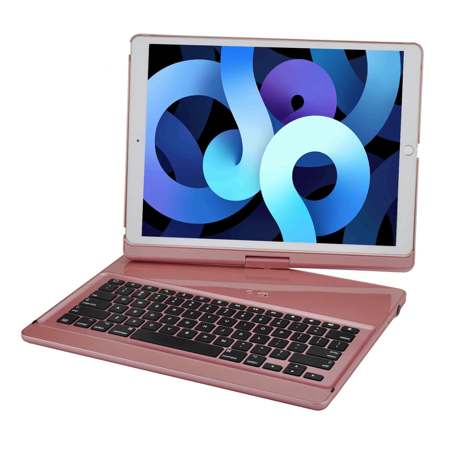 LENRICH Keyboard Case for iPad Pro 12.9 2017 2nd & 2015 1st Gen | 360° Rotatable Smart Keyboard — Rose Gold