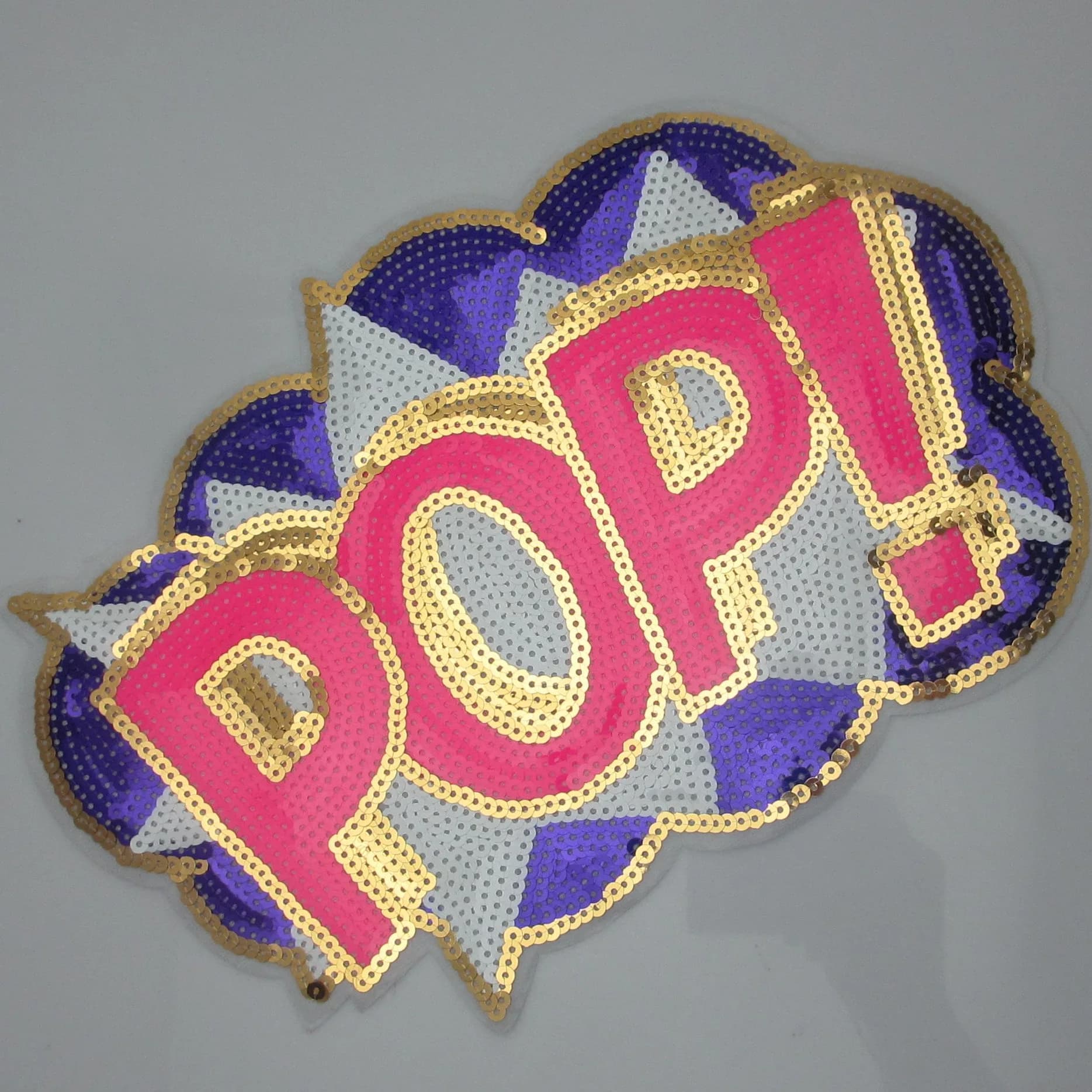 Dandan DIY Big Letter POP Embroidered Patch with Sequins Sew or Iron-On Applique 28cm (11") | Mix Colors - view 2