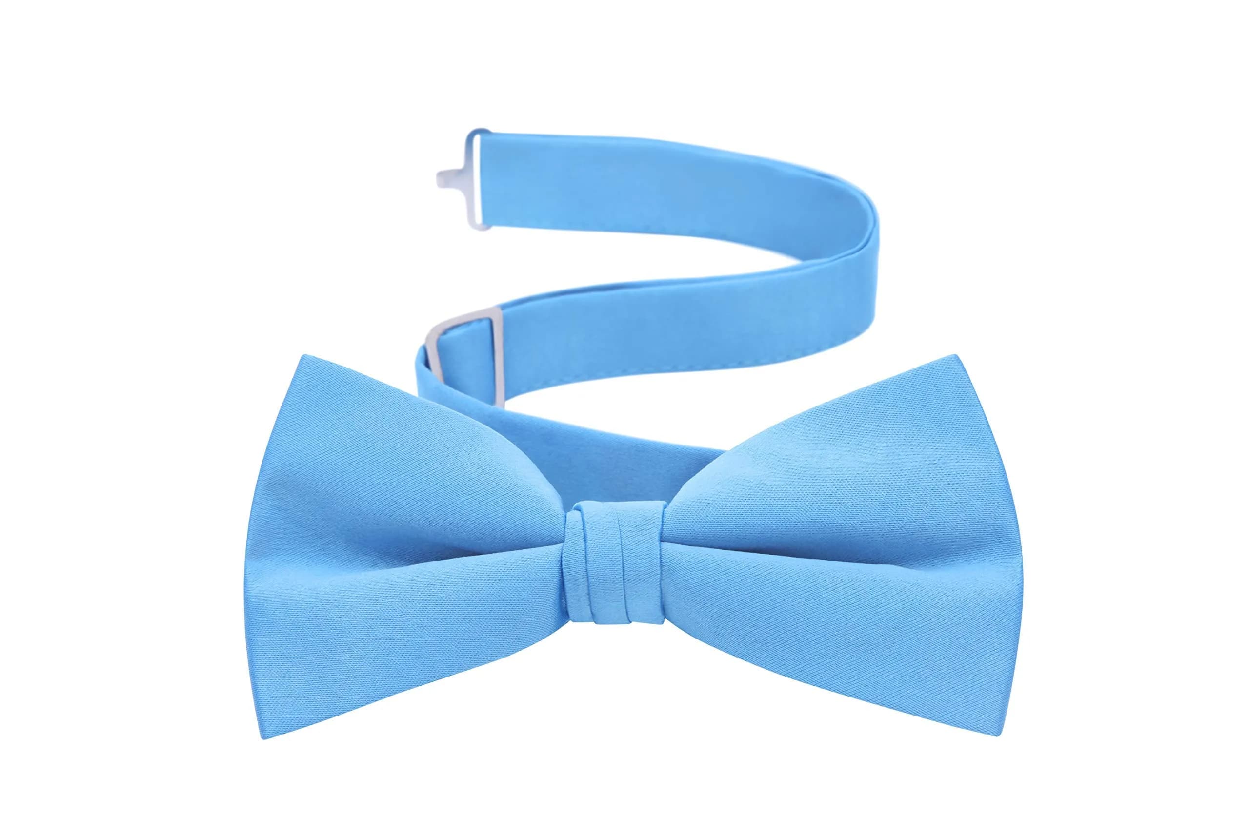 S.H. Churchill & Co. Men's Satin Pre-Tied Formal Bow Tie Light Blue | Elegant Classic Accessory (70-120 chars)