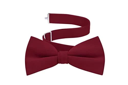 S.H. Churchill & Co. Men's Satin Pre-Tied Formal Bow Tie for Classic Tuxedo - Burgundy | Adjustable up to 21" thumbnail 1