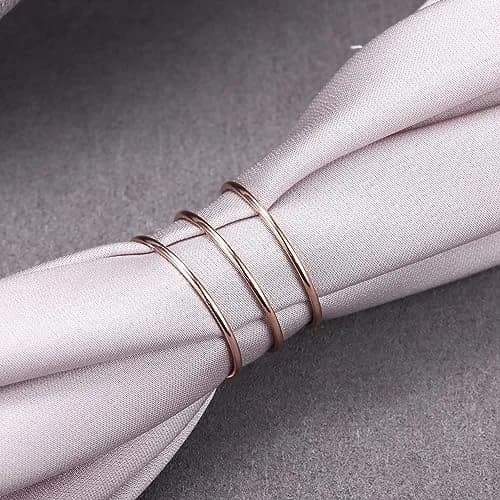 LOYALLOOK 3Pcs 1mm Thin 14K Gold Plated Stackable Rings for Women | Non Tarnish Stainless Steel, Size 3-10, Rose Gold Tone thumbnail 8