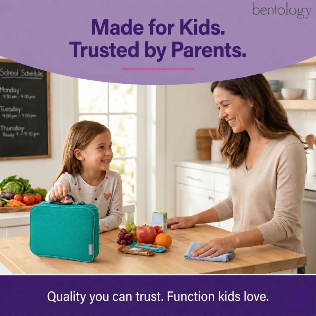 Bentology Kids Insulated Lunch Box for School with Reinforced Support Frame, 240 cu in (10 x 8 x 3 inches) - view 5