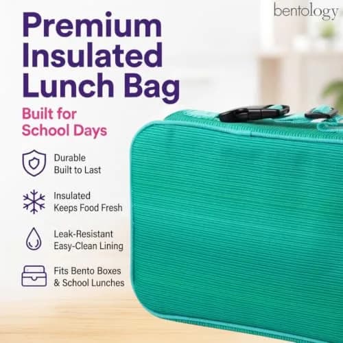 Bentology Kids Insulated Lunch Box for School with Reinforced Support Frame, 240 cu in (10 x 8 x 3 inches) thumbnail 6