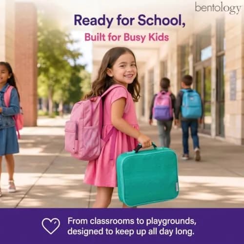 Bentology Kids Insulated Lunch Box for School with Reinforced Support Frame, 240 cu in (10 x 8 x 3 inches) thumbnail 2
