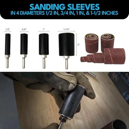 LINE10 Tools 12pk Spindle Sanding Sleeves 2in Long | Coarse 60 Grit for Curves & Contours thumbnail 5