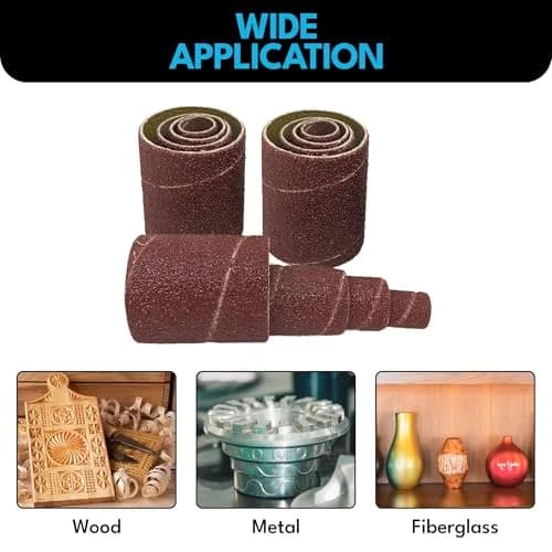 LINE10 Tools 12pk Spindle Sanding Sleeves 2in Long | Coarse 60 Grit for Curves & Contours thumbnail 7