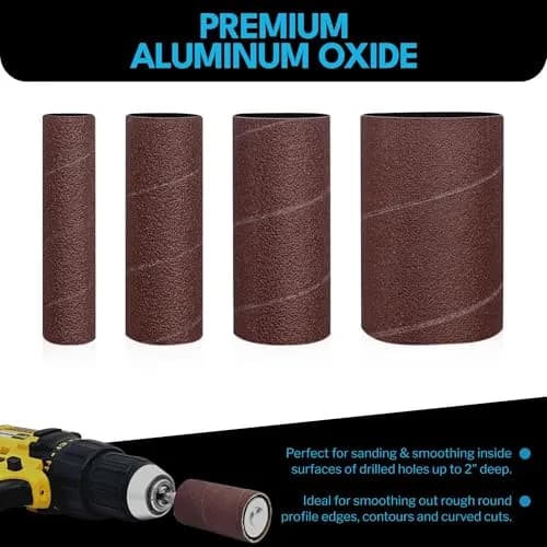 LINE10 Tools 12pk Spindle Sanding Sleeves 2in Long | Coarse 60 Grit for Curves & Contours thumbnail 2