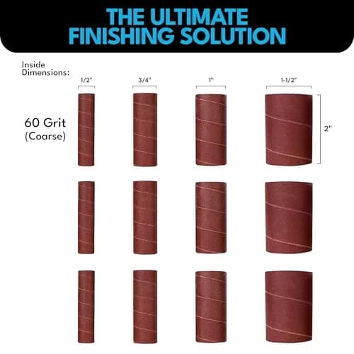 LINE10 Tools 12pk Spindle Sanding Sleeves 2in Long | Coarse 60 Grit for Curves & Contours thumbnail 4