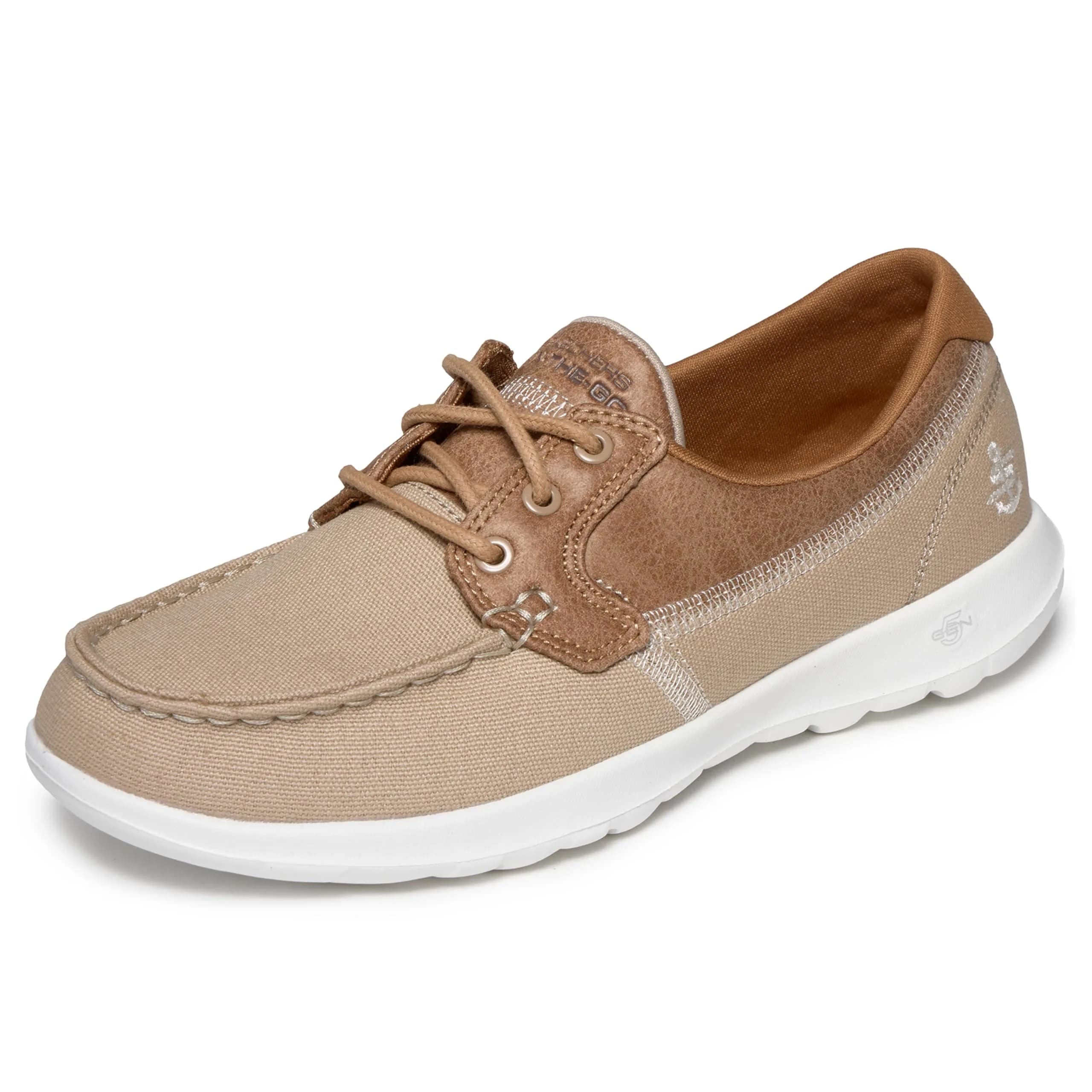 Skechers Performance Women's Go Walk Lite 15430 Wide Boat Shoe Navy 2cm (0.78in) — Natural / 7