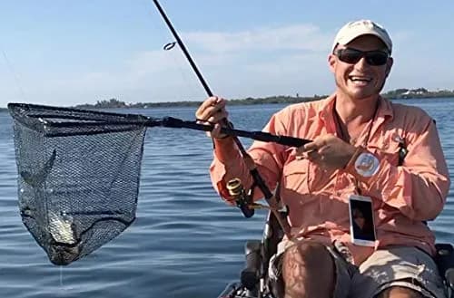 PLUSINNO 1.0m Extendable Fishing Net with 20" (52cm) Hoop, 21" (53cm) Deep Net | Foldable & Lightweight Landing Net for Bass Trout Salmon thumbnail 8