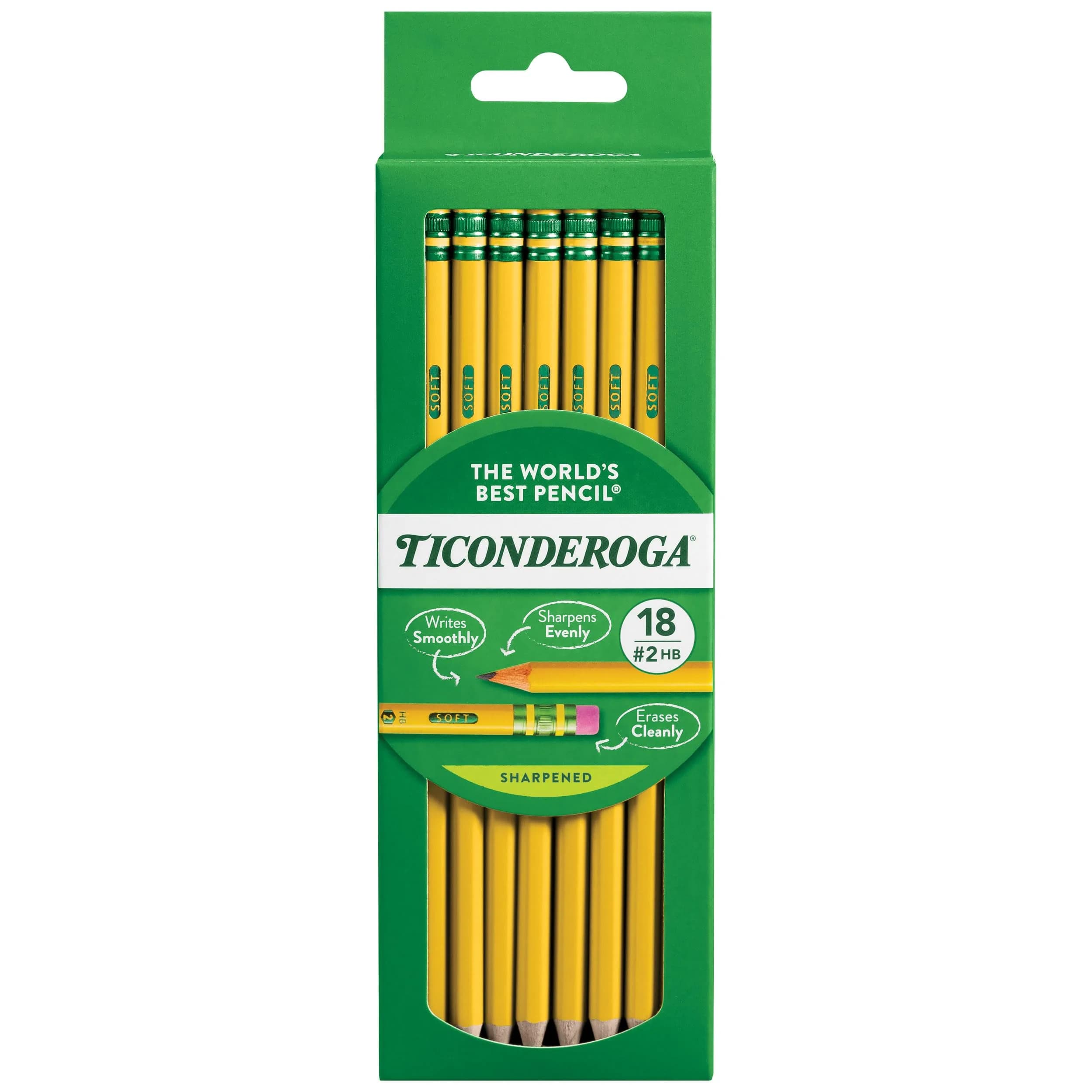 Ticonderoga Wood-Cased Pencils, Pre-Sharpened, HB Soft, Yellow, 108 Pencils Total | Trusted by Teachers for School & Office
