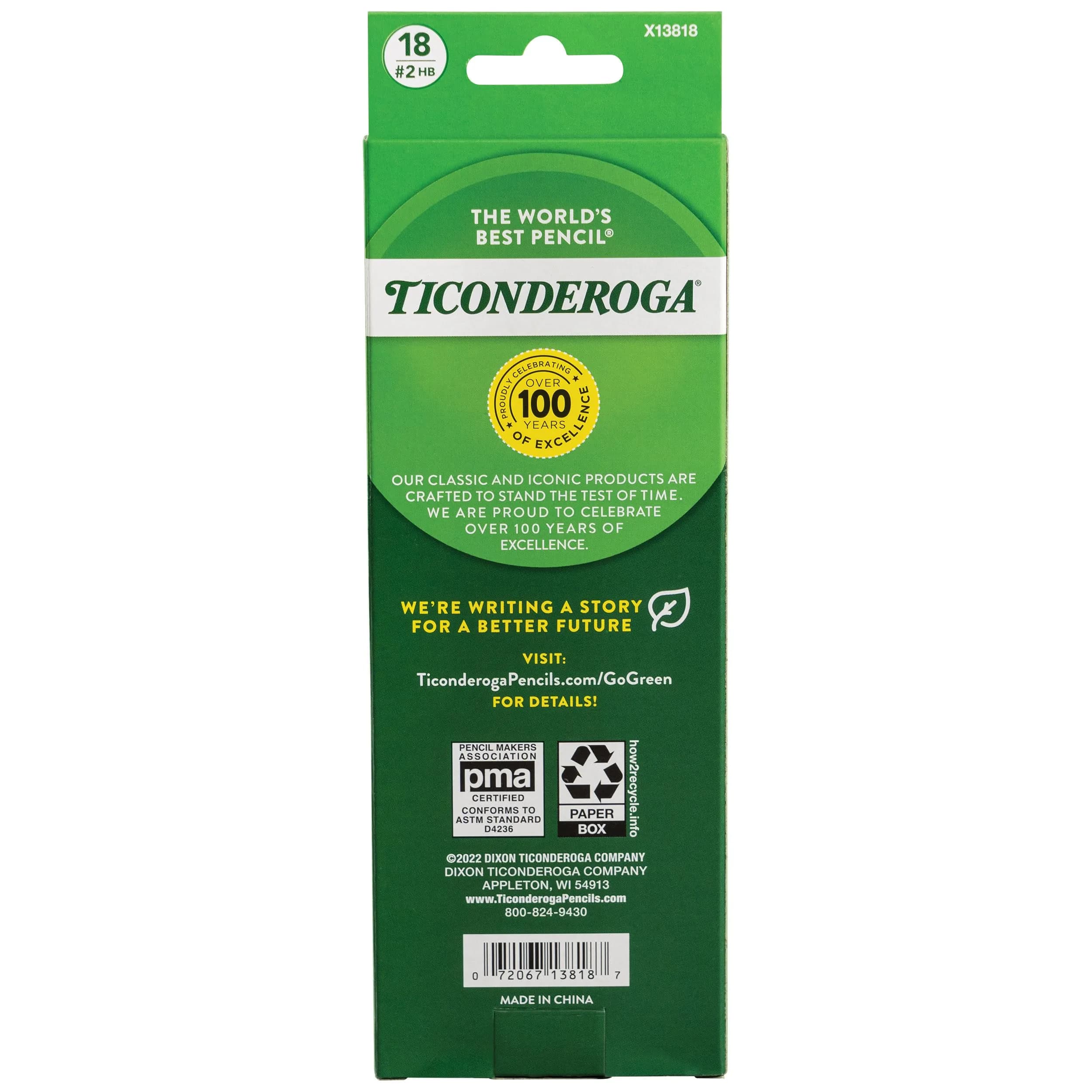 Ticonderoga Wood-Cased Pencils, Pre-Sharpened, HB Soft, Yellow, 108 Pencils Total | Trusted by Teachers for School & Office - view 2