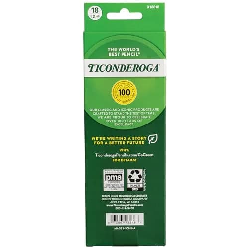 Ticonderoga Wood-Cased Pencils, Pre-Sharpened, HB Soft, Yellow, 108 Pencils Total | Trusted by Teachers for School & Office thumbnail 2