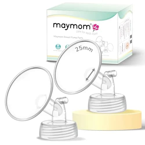 Maymom Breast Pump Parts Compatible with Spectra S1/S2 Pumps | Wide Mouth 25mm Flanges for Comfortable Pumping thumbnail 1