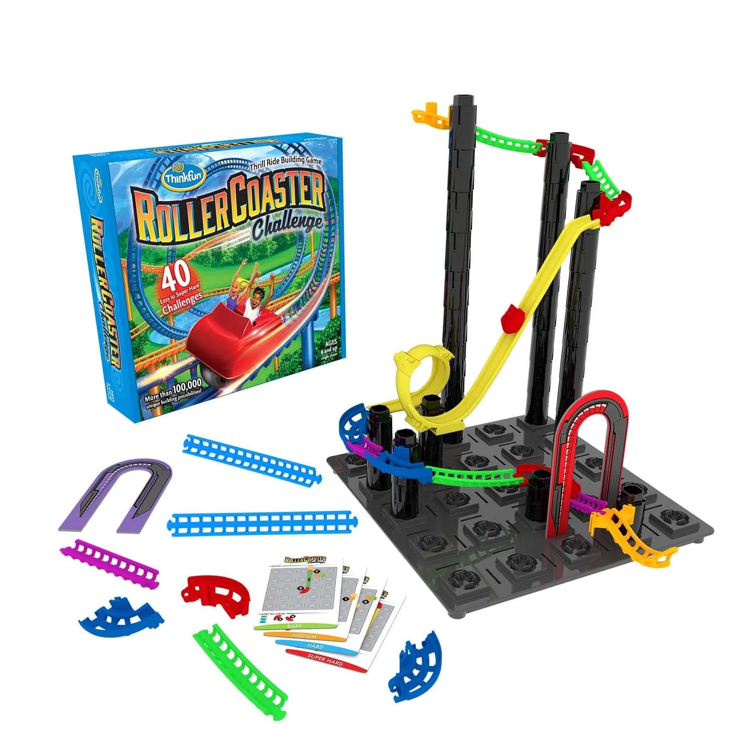ThinkFun Roller Coaster Challenge STEM Toy and Building Game 29.5 cm (11.58 in) | TOTY Game of the Year Finalist — Multicolor